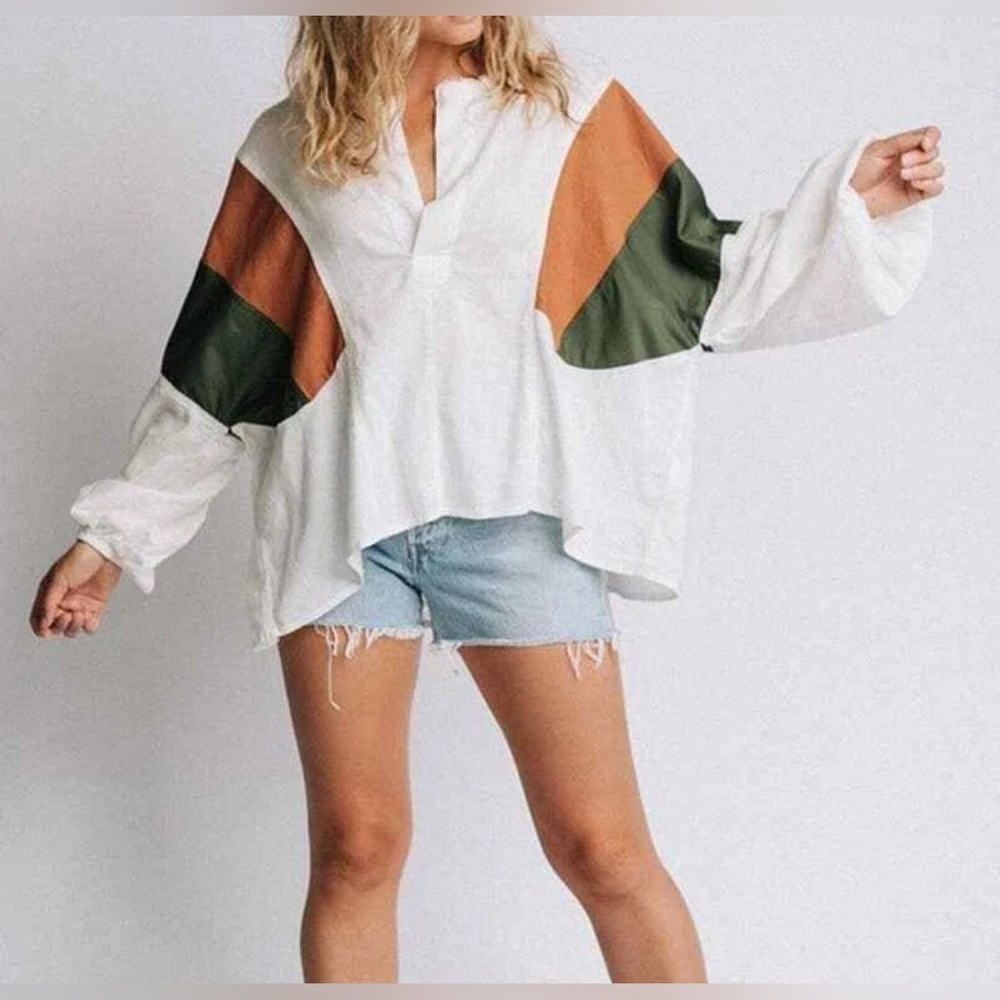 Free People Beating Hearts Top boho lagenlook festival color block